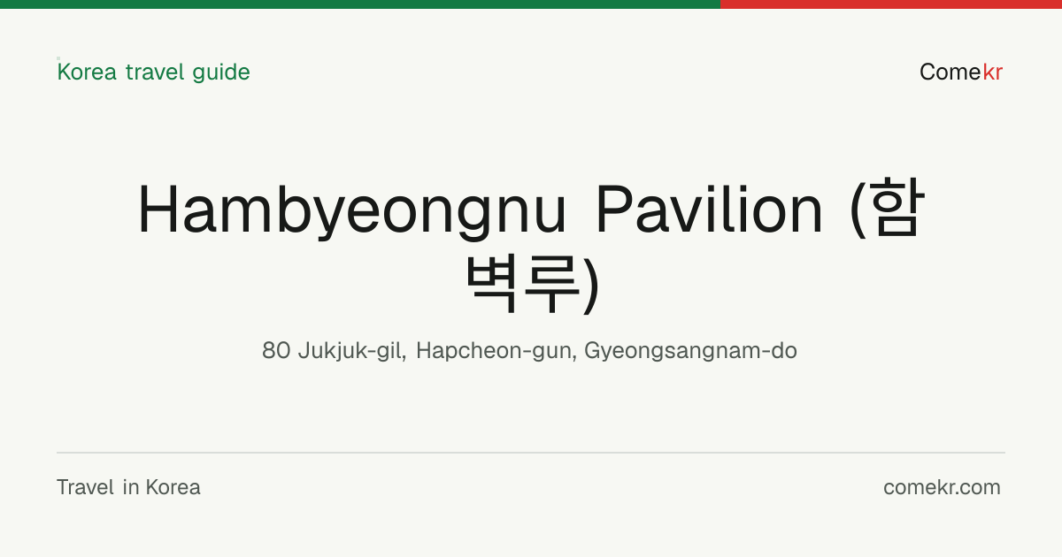 Hambyeongnu Pavilion (함벽루) travel guide