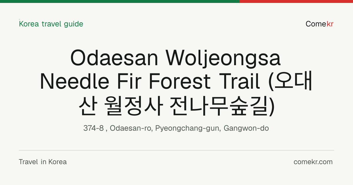 Odaesan Woljeongsa Needle Fir Forest Trail (오대산 월정사 전나무숲길) travel guide