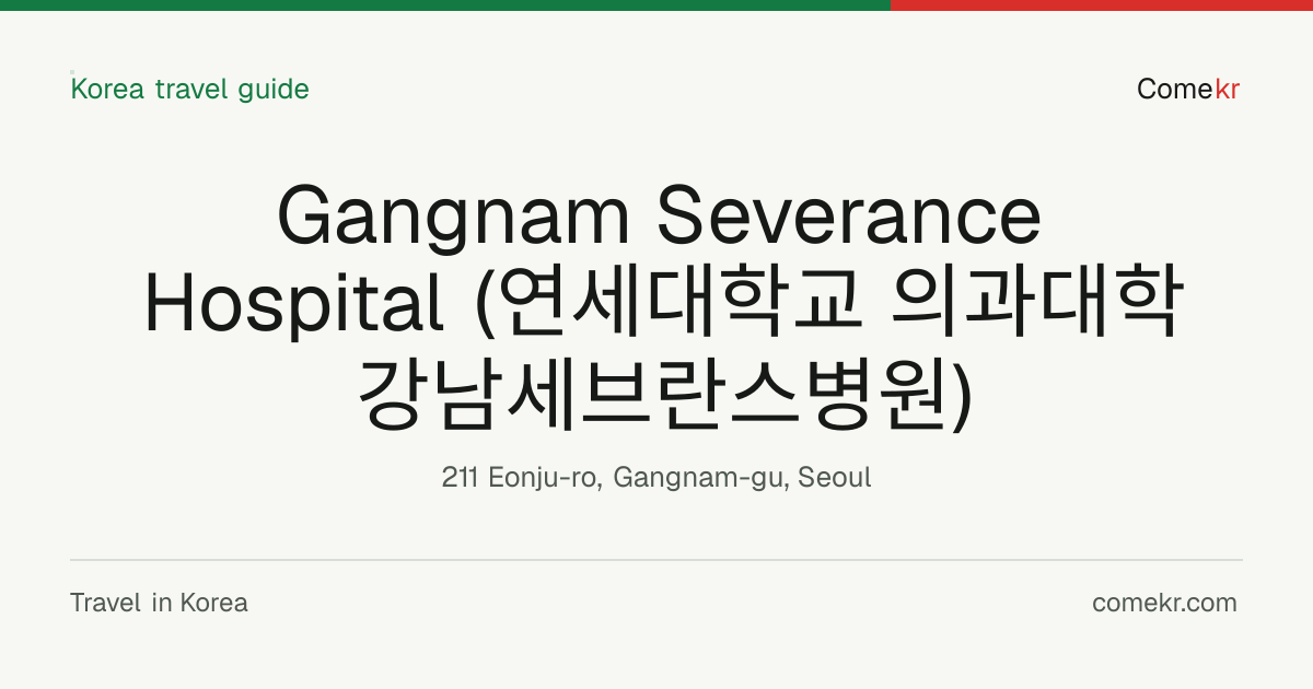 Gangnam Severance Hospital (연세대학교 의과대학 강남세브란스병원) travel guide