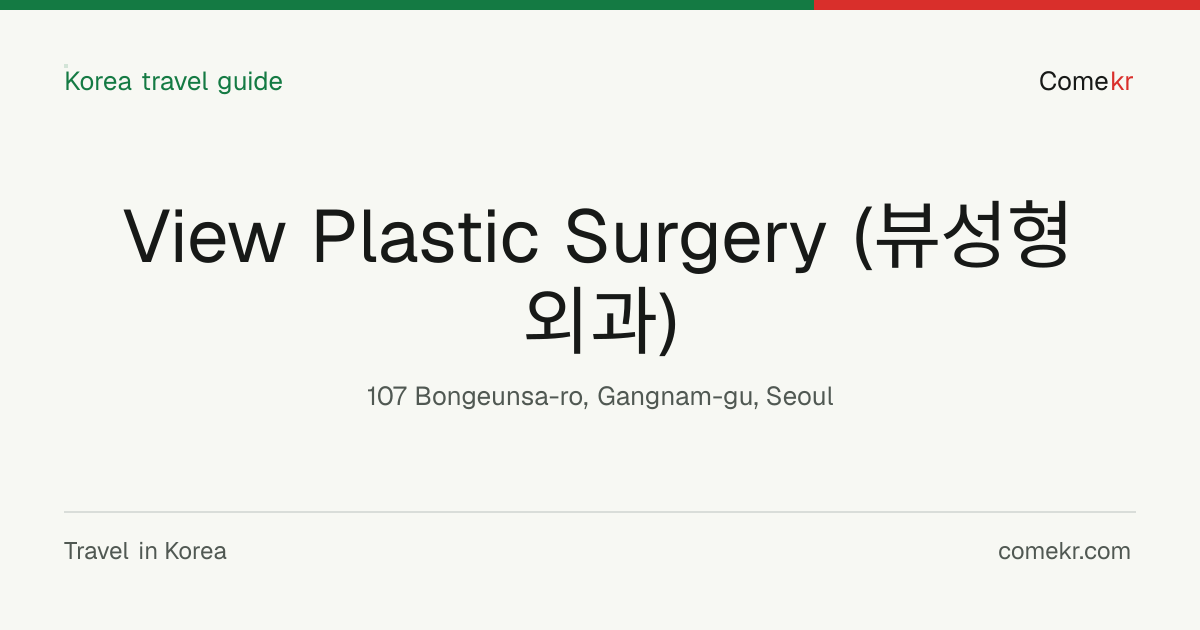 View Plastic Surgery (뷰성형외과) travel guide