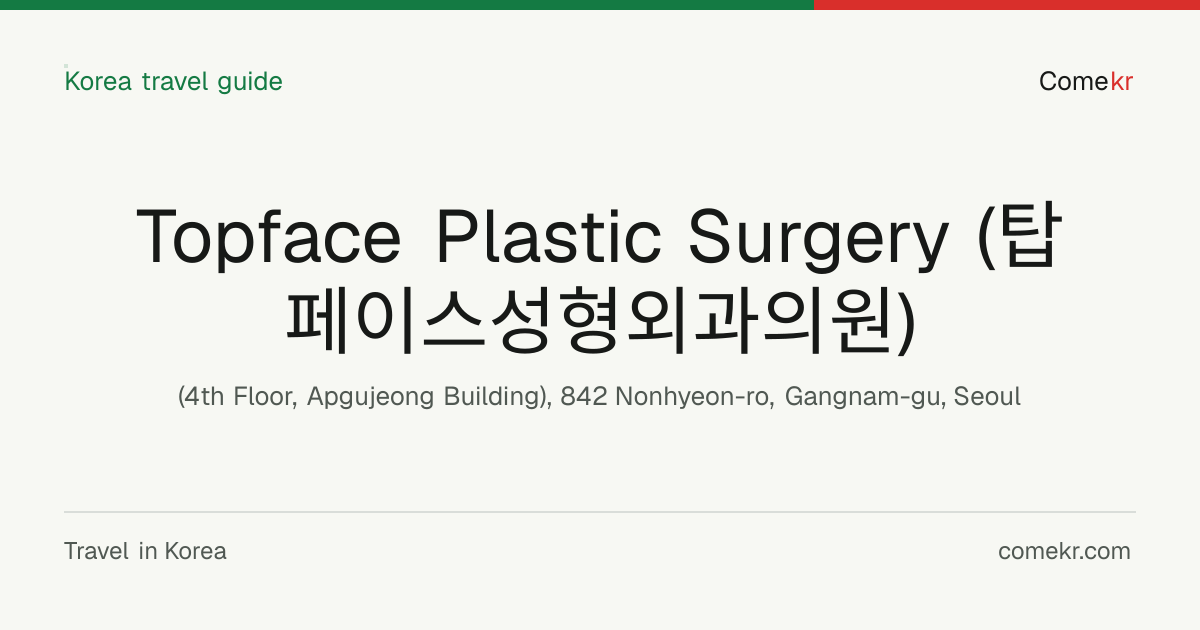 Topface Plastic Surgery (탑페이스성형외과의원) travel guide