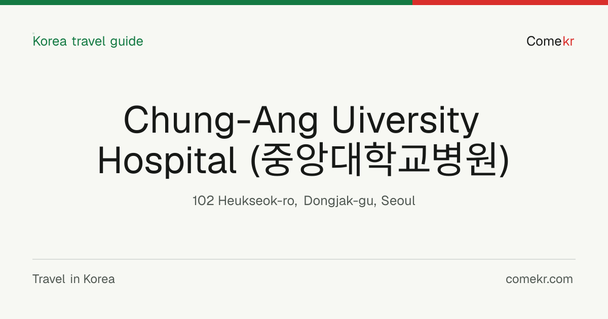 Chung-Ang Uiversity Hospital (중앙대학교병원) travel guide