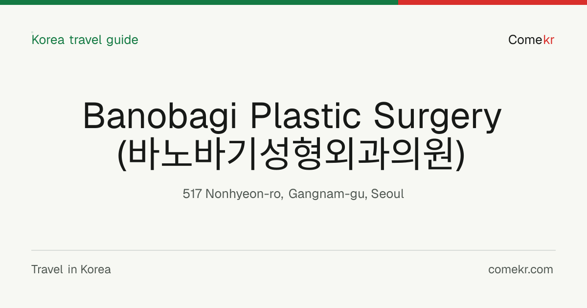 Banobagi Plastic Surgery (바노바기성형외과의원) travel guide