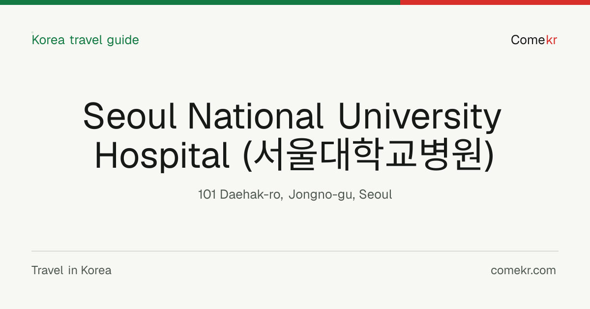 Seoul National University Hospital (서울대학교병원) travel guide