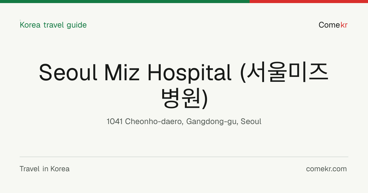 Seoul Miz Hospital (서울미즈병원) travel guide