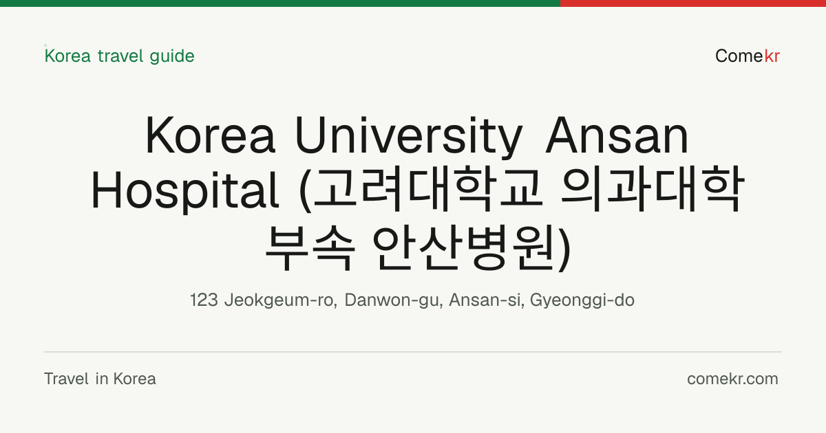 Korea University Ansan Hospital (고려대학교 의과대학 부속 안산병원) travel guide