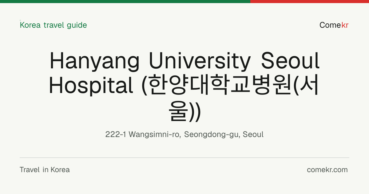 Hanyang University Seoul Hospital (한양대학교병원(서울)) travel guide