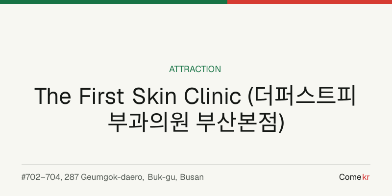 The First Skin Clinic (더퍼스트피부과의원 부산본점) travel guide