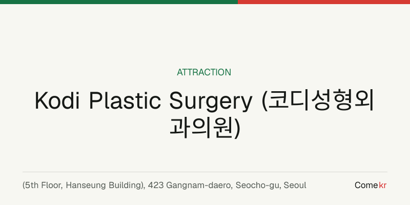 Kodi Plastic Surgery (코디성형외과의원) travel guide