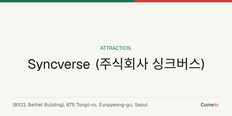 Syncverse (주식회사 싱크버스) travel guide