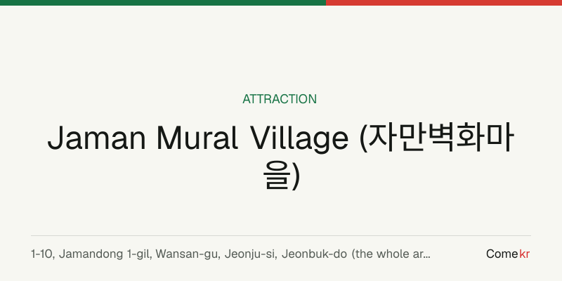 Jaman Mural Village (자만벽화마을) travel guide