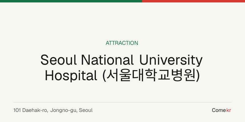 Seoul National University Hospital (서울대학교병원) travel guide