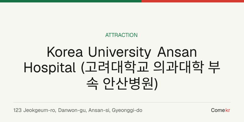 Korea University Ansan Hospital (고려대학교 의과대학 부속 안산병원) travel guide