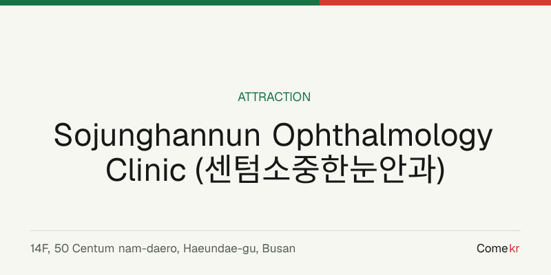 Sojunghannun Ophthalmology Clinic (센텀소중한눈안과) travel guide