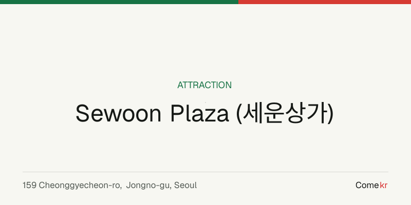 Sewoon Plaza (세운상가) travel guide