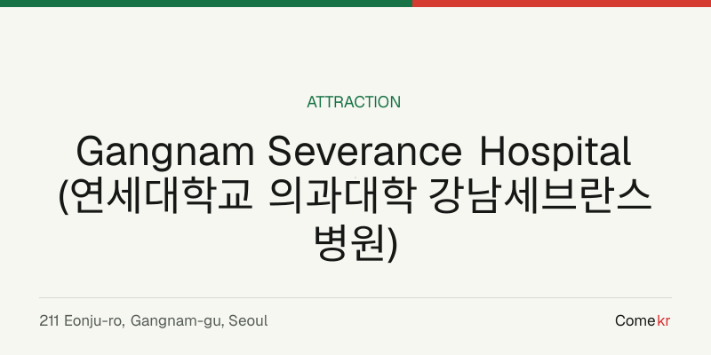 Gangnam Severance Hospital (연세대학교 의과대학 강남세브란스병원) travel guide