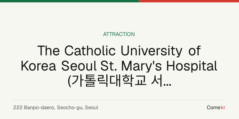 The Catholic University of Korea Seoul St. Mary's Hospital  (가톨릭대학교 서울성모병원) travel guide