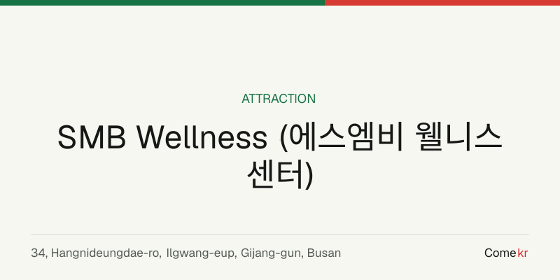 SMB Wellness (에스엠비 웰니스 센터) travel guide
