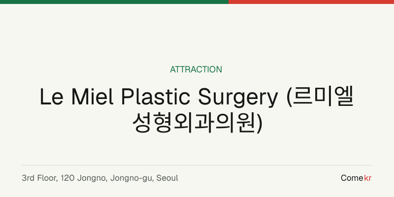 Le Miel Plastic Surgery (르미엘성형외과의원) travel guide