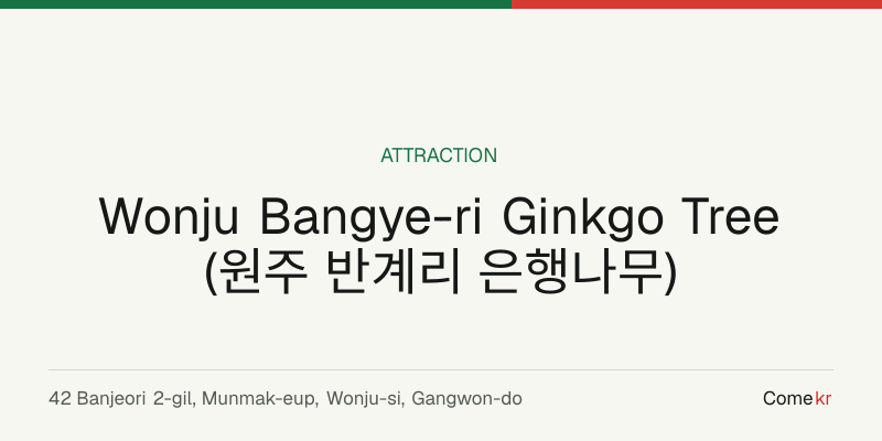 Wonju Bangye-ri Ginkgo Tree (원주 반계리 은행나무) travel guide