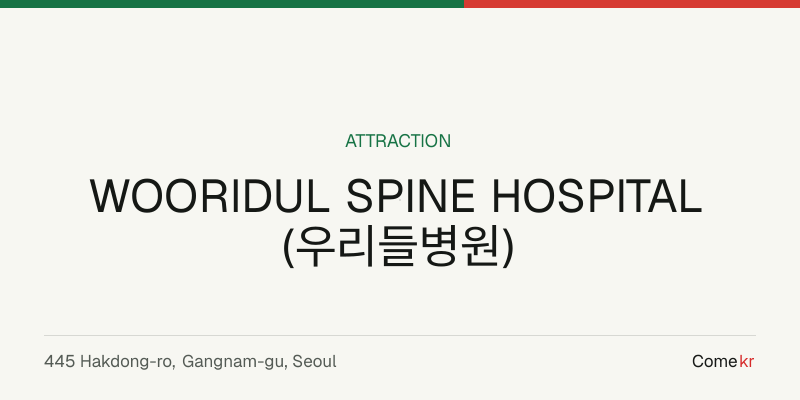 WOORIDUL SPINE HOSPITAL (우리들병원) travel guide