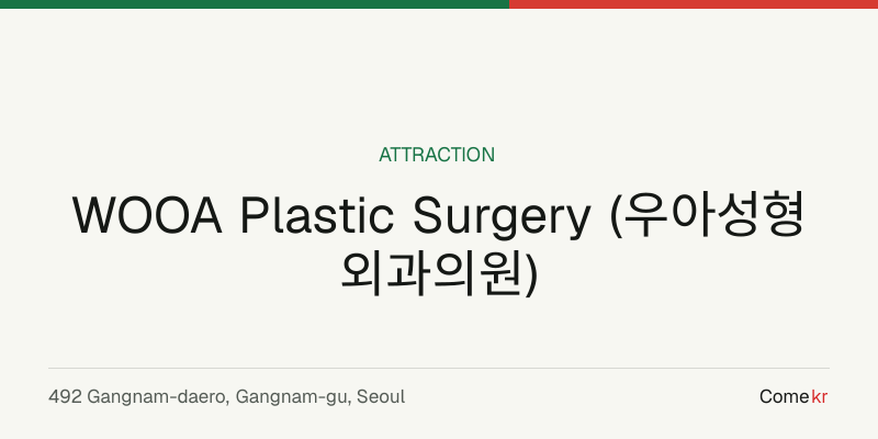 WOOA Plastic Surgery (우아성형외과의원) travel guide