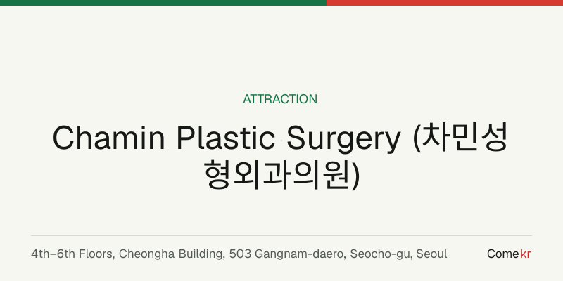 Chamin Plastic Surgery (차민성형외과의원) travel guide