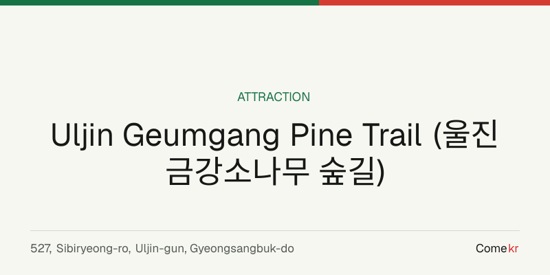 Uljin Geumgang Pine Trail (울진 금강소나무 숲길) travel guide