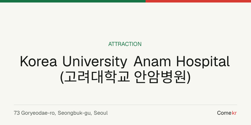 Korea University Anam Hospital (고려대학교 안암병원) travel guide