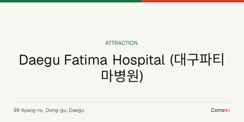 Daegu Fatima Hospital (대구파티마병원) travel guide