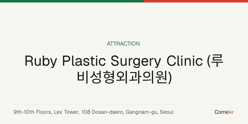Ruby Plastic Surgery Clinic (루비성형외과의원) travel guide