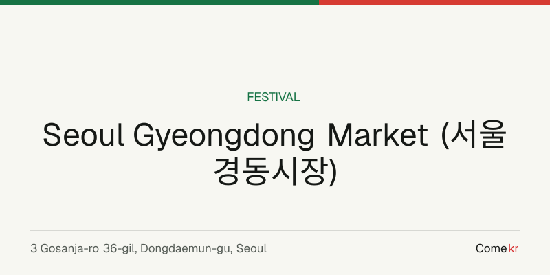 Seoul Gyeongdong Market (서울 경동시장) travel guide