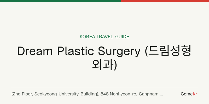 Dream Plastic Surgery (드림성형외과) travel guide