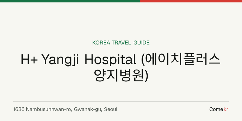 H+ Yangji Hospital (에이치플러스 양지병원) travel guide