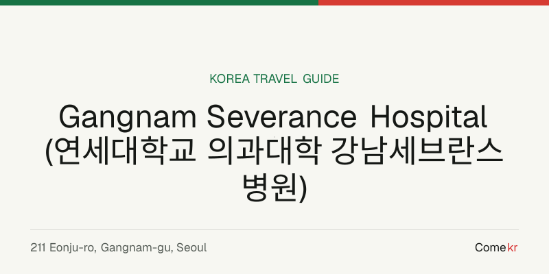 Gangnam Severance Hospital (연세대학교 의과대학 강남세브란스병원) travel guide