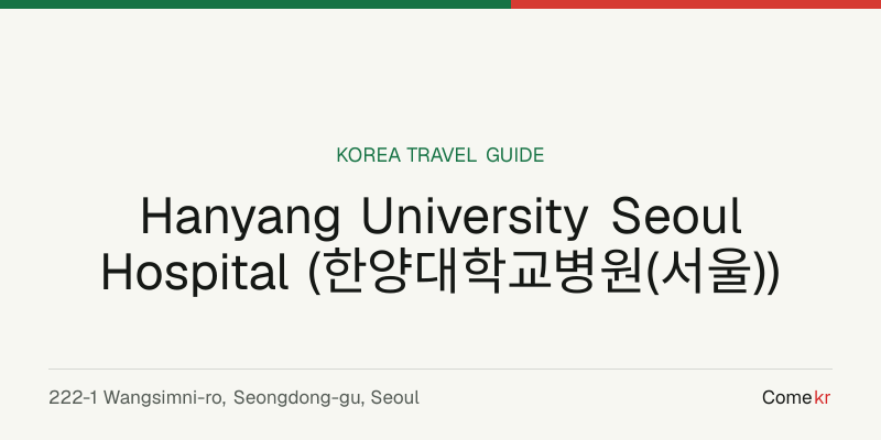 Hanyang University Seoul Hospital (한양대학교병원(서울)) travel guide