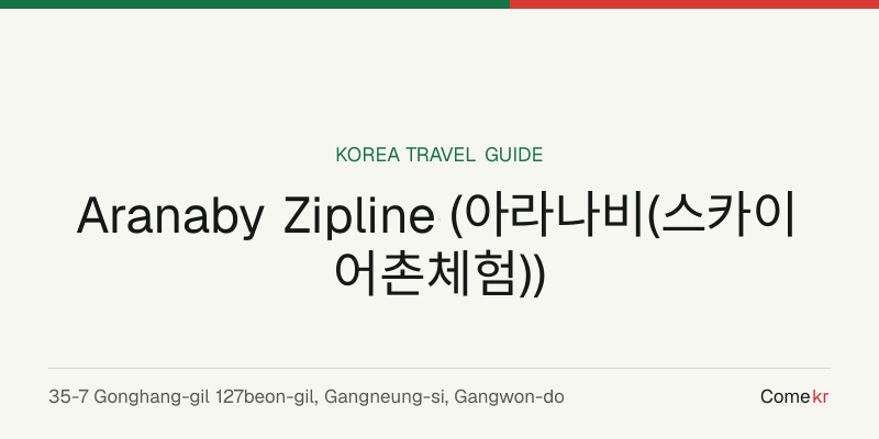 Aranaby Zipline (아라나비(스카이 어촌체험)) travel guide