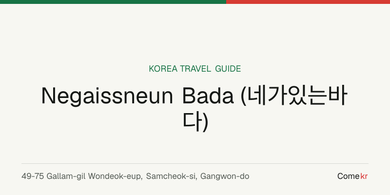 Negaissneun Bada (네가있는바다) travel guide