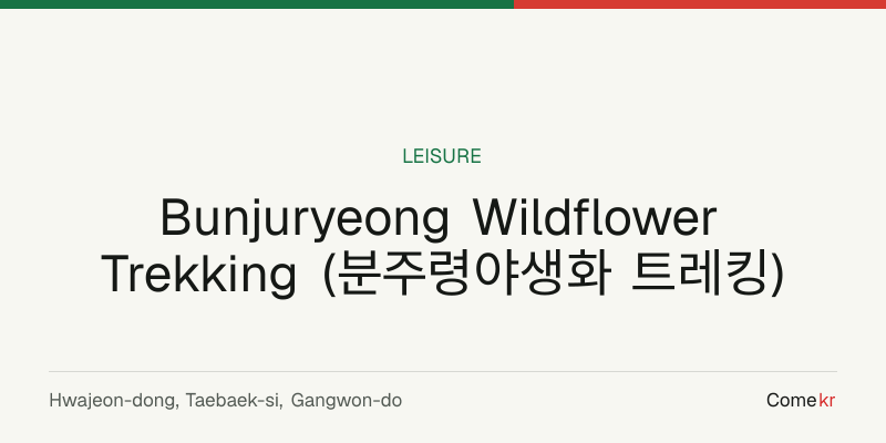 Bunjuryeong Wildflower Trekking (분주령야생화 트레킹) travel guide