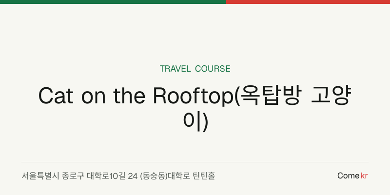 Cat on the Rooftop(옥탑방 고양이) travel guide