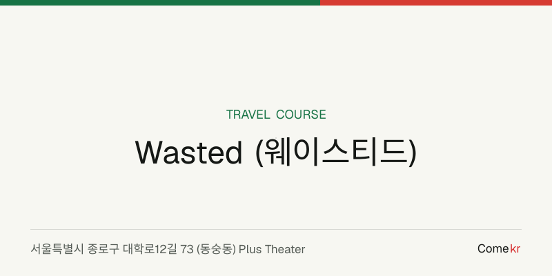 Wasted (웨이스티드) travel guide