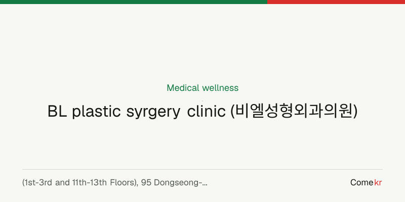 BL plastic syrgery clinic (비엘성형외과의원) wellness guide