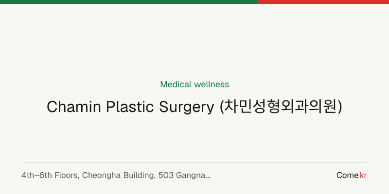 Chamin Plastic Surgery (차민성형외과의원) wellness guide