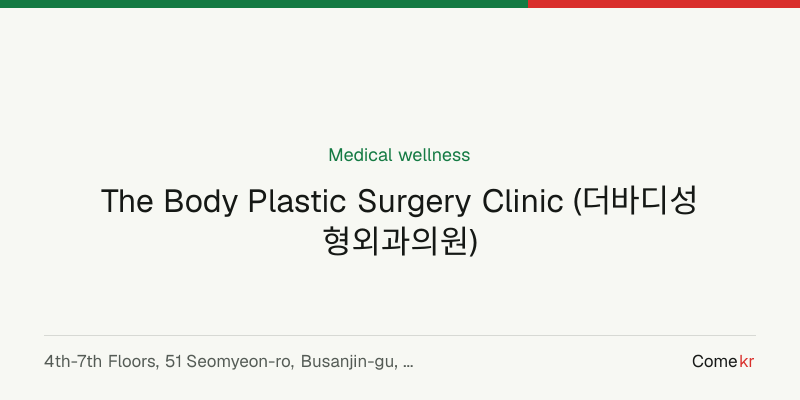 The Body Plastic Surgery Clinic (더바디성형외과의원) wellness guide